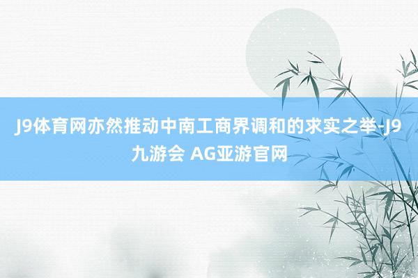 J9体育网亦然推动中南工商界调和的求实之举-J9九游会 AG亚游官网